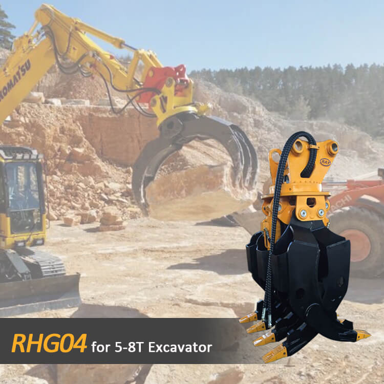 Garfio de piedra RHG04 para excavadora 5-8T